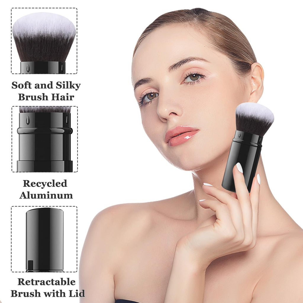 Retractable Makeup Brushes, Kabuki Face Powder Brush