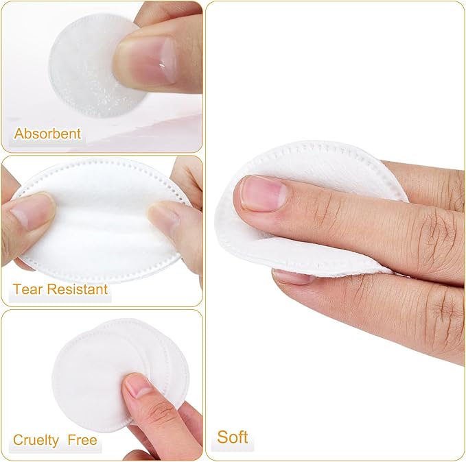 Eyxformula Cotton Round Holder & Pad Dispenser | Clear Acrylic Makeup Remover Pads Container with Bamboo Lid - Hygienic Bathroom Vanity Storage Organizer | Includes 100 PCS Soft Cotton Rounds