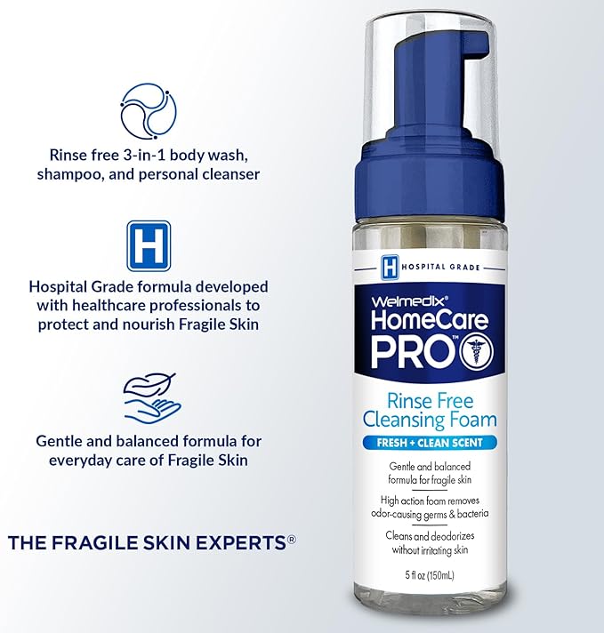 Welmedix No Rinse Cleansing Foam - Rinse Free & Waterless Body Wash