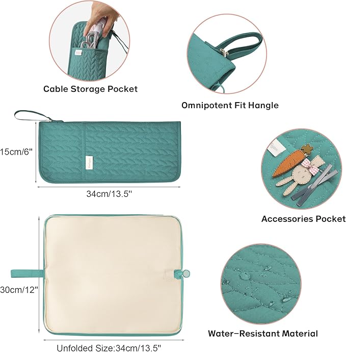 KarSyon Hot Tools Organizer Heat Resistant Mat Case Hair Tools Holder Travel Bag Portable Hair Styling Tools Cover Pouch for Curling Iron,Flat Iron,Hair Straightener (Teal)