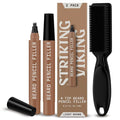 Striking Viking Beard Pencil & Bristle Brush for Men - Light Brown, 2 Pack