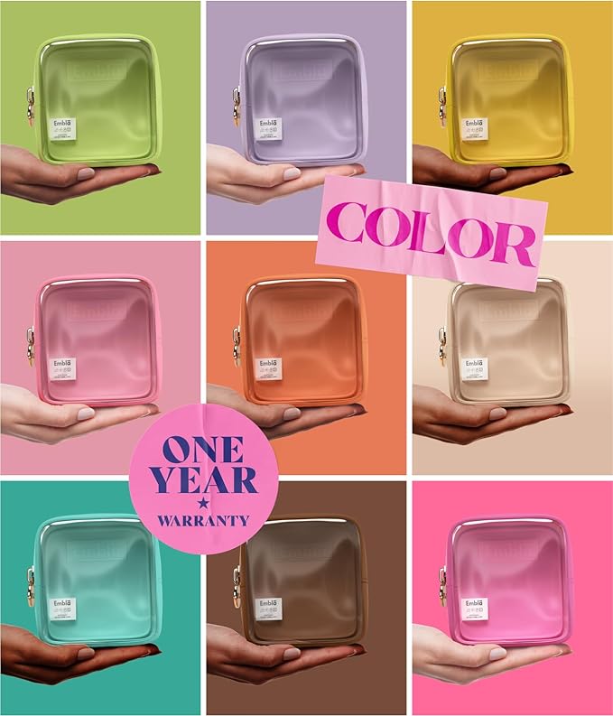 Embla Clear Small Makeup Bag for Purse Cute Mini Make Up Nylon Organizers Tiny Cosmetic Bags for Women Girls Little Toiletry Travel Pouches Zipper Skincare Pouch Organizer Light Pink