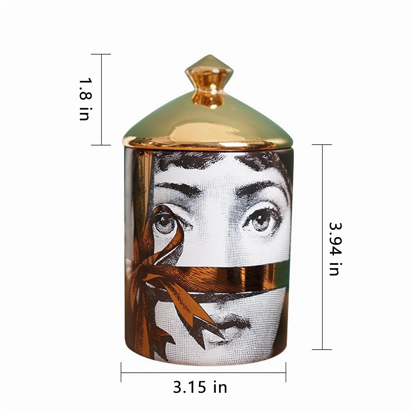 Big Eye Starry Sky Aromatherapy Candle Jar With Lid Ceramic Makecup Cotton Swab Holder Home Deocrative Bottler, Home Fireplace Kitchen Dining Decor For Living Room Knick Knacks Candle Holders (F10)
