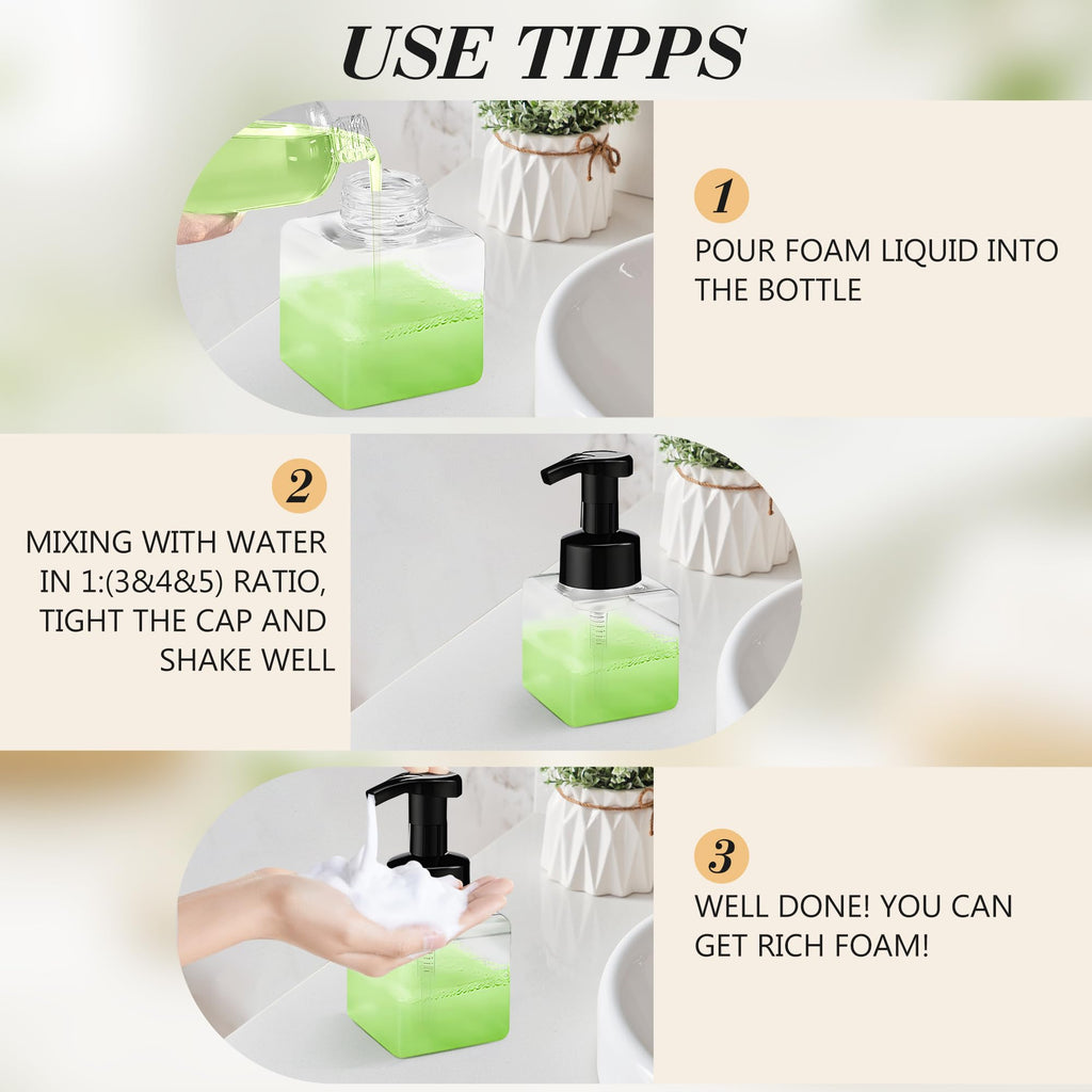 15 Pcs 8.5 oz Foaming Soap Dispenser Plastic Foaming Pump Bottle, Refillable Dispenser with Plastic Pump, Empty Hand Bottles for Liquid Soap, Shampoo, Bathroom,Hotel,Restaurant (15, Brown)