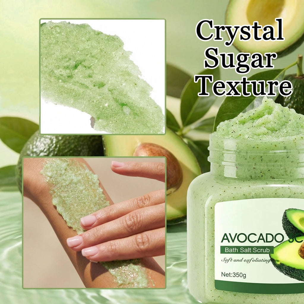 Avocado Body Exfoliator, Deep Cleaning Exfoliating Body Scrub, Moisturizing Nourishing Salt Rose Body Scrub, 350 g