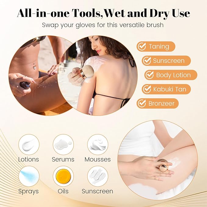 Extra Large Body Makeup Self Tanner Brush 3.0in Round Vegan Kabuki Brush