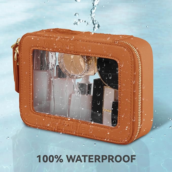 Prite Clear Makeup Bag Travel Cosmetic Organizer Toiletry Case for Women