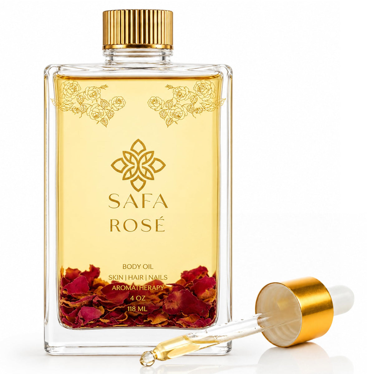 SAFA Organic Vanilla Body Oil - Nourishing Oil for Skin, Hair & Nails 118ml