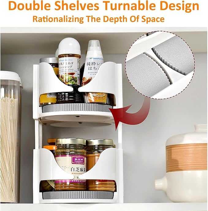 Refrigerator Lazy Susan Turntable, 360°Rotate Fridge Turntable Organizer,Organization & Storage Rotating Shelves for Pantry Kitchen Cabinet Dining Table Counter top Vanity (1)