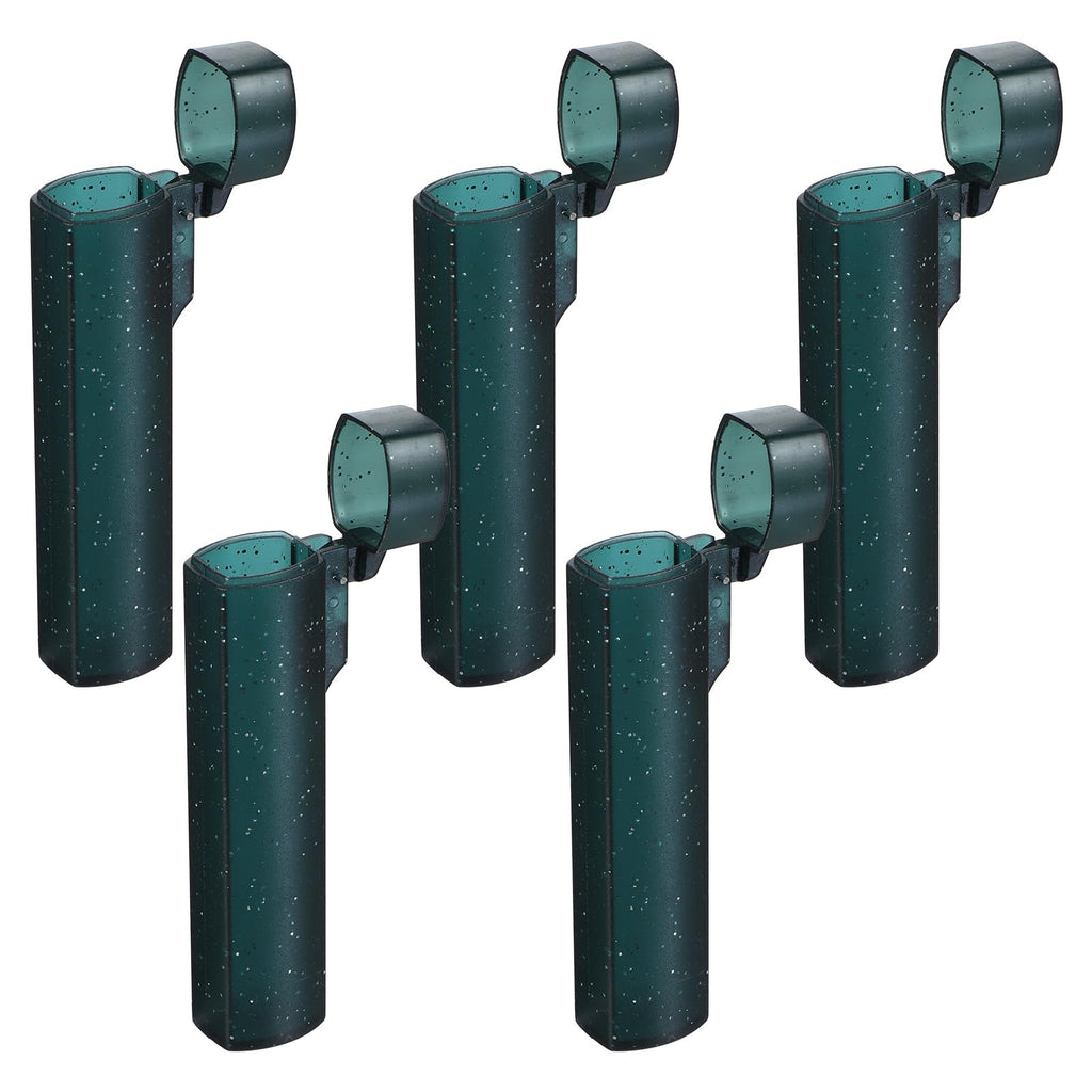Ymapinc 5Pcs Toothpick Holder for Traveling, Snowflake Dark Green Mini Dispenser Pocket Safety Case, Toothpick Container Portable for Outdoor Travel, Camping, Storing Cotton Swabs Pin
