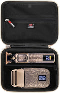 FBLFOBELI EVA Hard Storage Case for Ufree/for Brightup FK-8788T/ for Wahl 9916-817V Electric Razor Foil Shavers for Men, Hair Beard Trimmer Grooming Shaving Kit Storage Holder (Black+Gold Zipper)