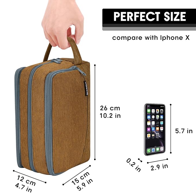 WANDF Travel Toiletry Bag for Men, Small Dopp Kit for Toiletries