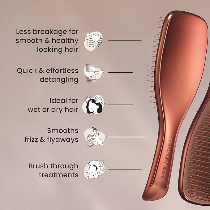 Tangle Teezer Chrome Ultimate Detangler Brush, Straight to Curly, Bronze