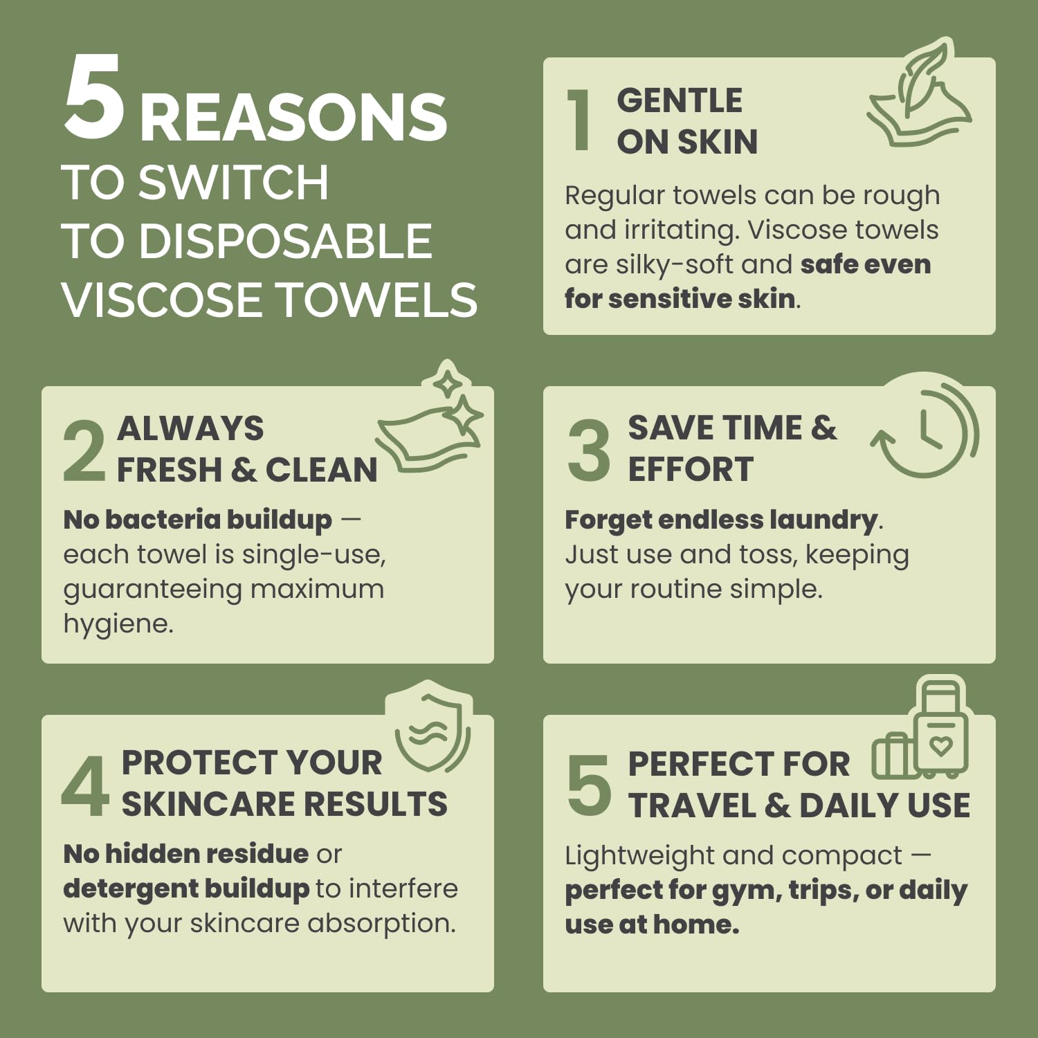 PLANTIFIQUE Disposable Face Towels XL 10"x12" - 100% Biodegradable Viscose Facial Towelettes for Women Skin Care - Toallas para la Cara Desechables, 100 Count