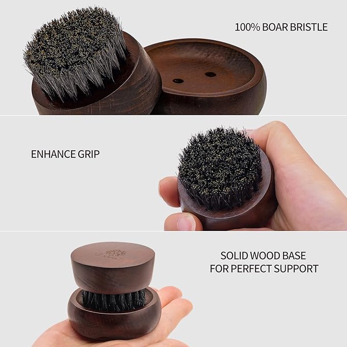 Beard Brush for Men, 100% Boar Bristle