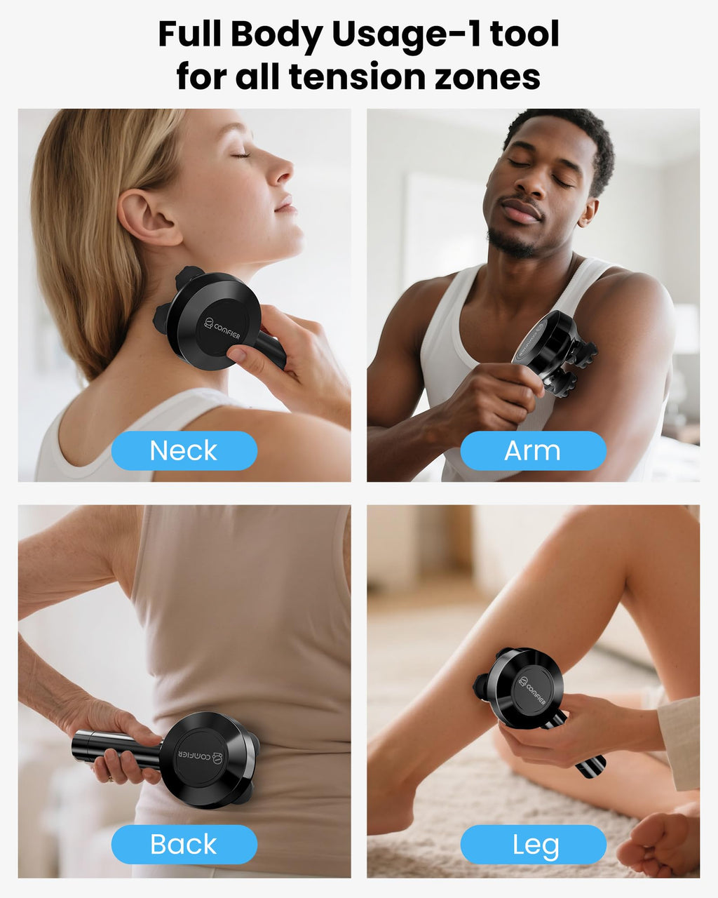 COMFIER 2026 Handheld Scalp Massager Hair Growth,Cordless Head Massager 3 Modes & 8 Silicone Claws,IPX7 Waterproof Body Massager for Stress Relax,Pet Massage,Head Scratcher,Gifts Men,Women(Black)