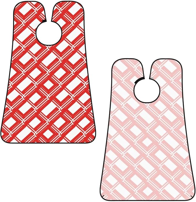 Waterproof Beard Trimming Bib, Non-Stick Hair Catcher for Men Shaving, Grooming Apron for Husband Dad, Christmas Red Stripes Candy Cane Shave Bib