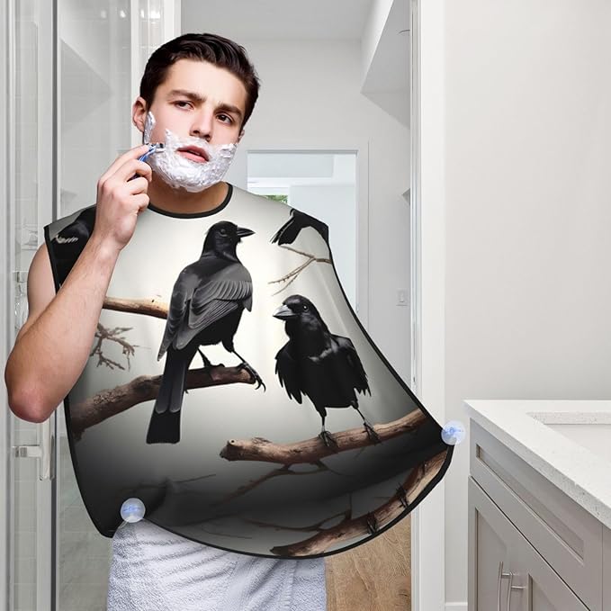 Ice Hockey Print Print Beard Bib Shaving Apron, Beard Hair Trimming Cape Gift For Dad