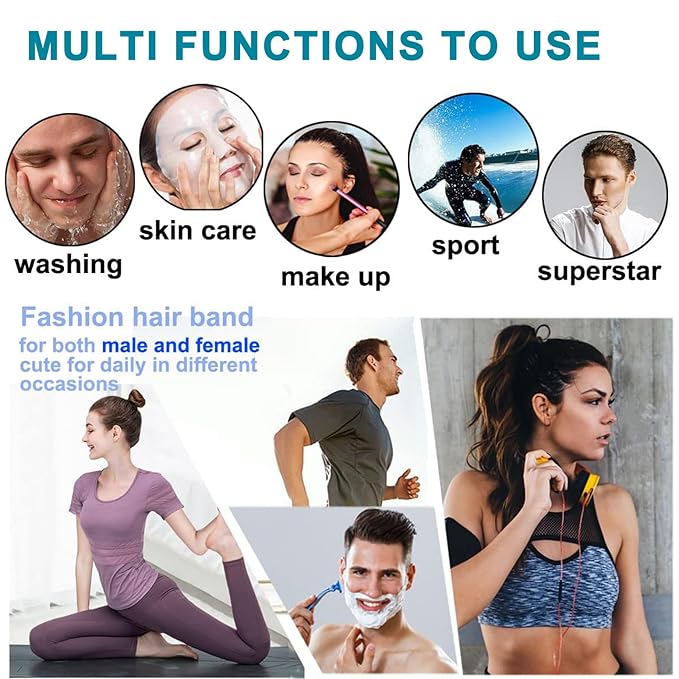 Metal Headbands for Men & Women, Adjustable Zigzag Hair Bands with Spring Circle & 0.3cm Wave Design, Non-Slip Black Sports Hairbands for Daily Wear, Running & Workout (3 Pack)