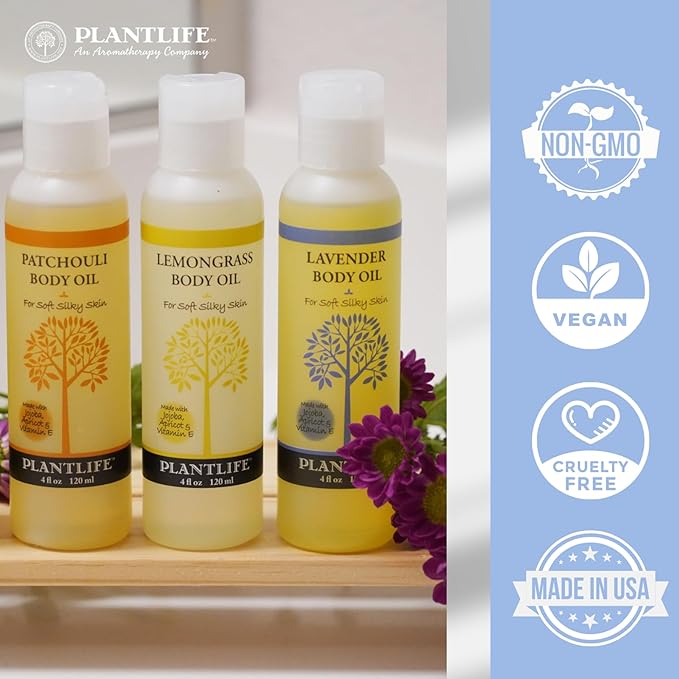 Plantlife Vanilla Orange Body Oil - Formulated for Soft and Silky Skin Using Rich Plant Oils That Absorb and Leave a Light Aroma on the Skin - Made in California 4 oz