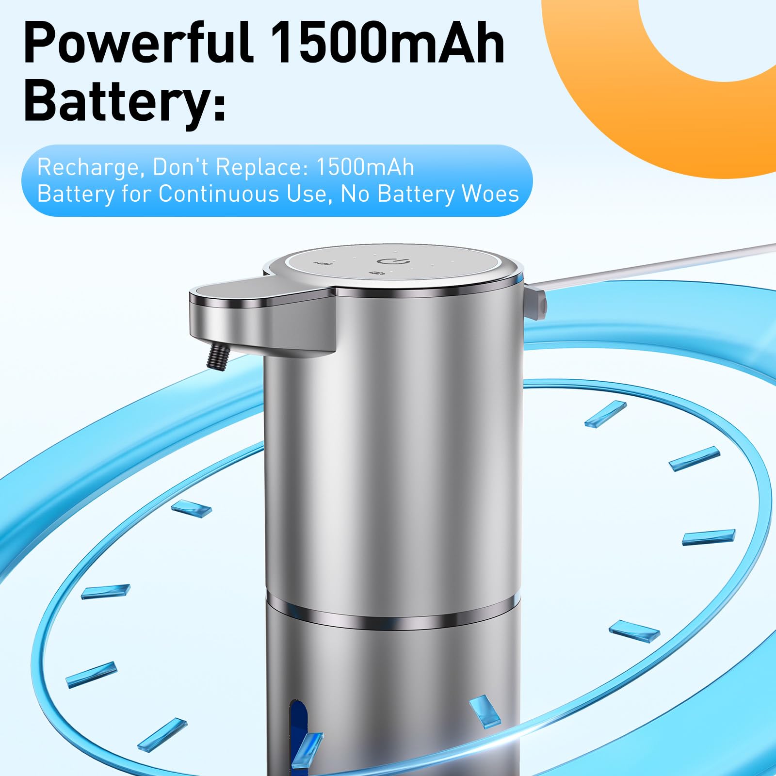 Fantictas Automatic Soap Dispenser Touchless Automatic Liquid Soap Dispenser 4 Adjustable 1500mAh Soap Dispensing Levels Wall Mount for Kitchen and Bathroom