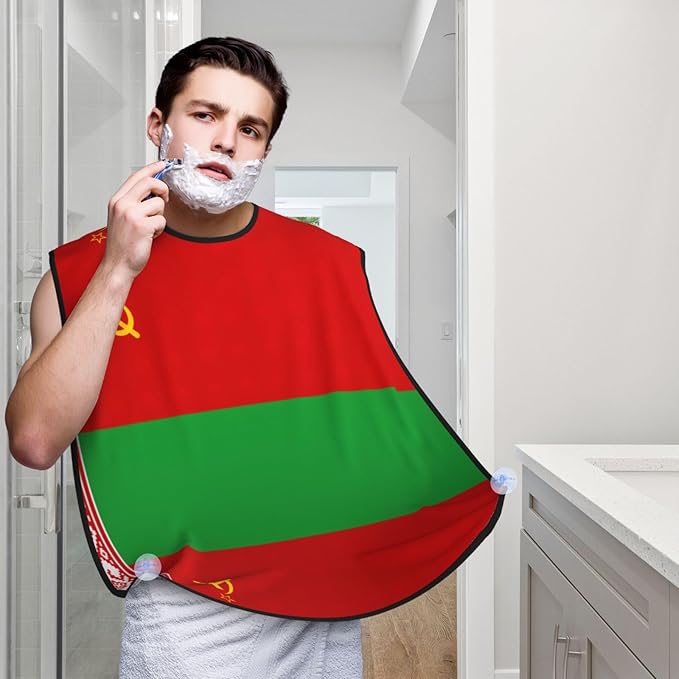 Flag Of Bangladesh Print Beard Bib Shaving Apron, Beard Hair Trimming Cape Gift For Dad