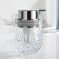 Enra Foaming Soap Dispenser for Bathroom and Kitchen - Glass Refillable, Modern Home Design (Clear/Silver Foam Pump)