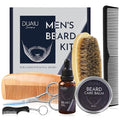 DUAIU Beard Grooming Kit for Men Care, Beard Oil & Beard Balm, Boar Bristles Brush, Multi-Comb and Scissors for Beard and Moustache Trimming and Styling - Great for Dad/Husband/Boyfriend Use
