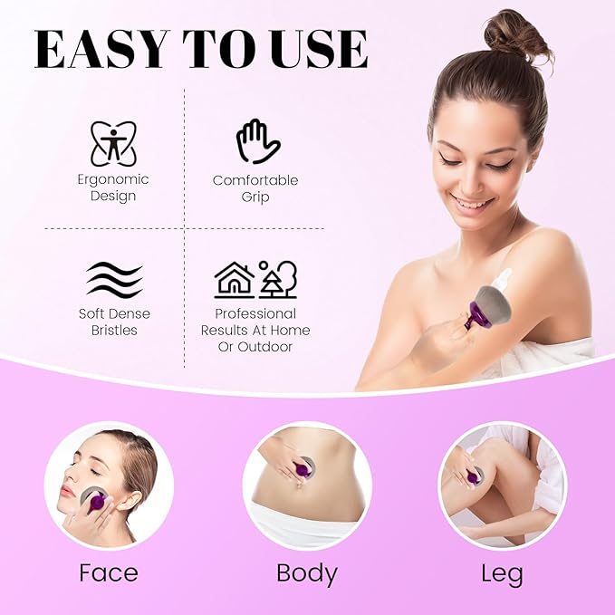 Extra Large Body Makeup Self Tanner Brush 3.6in Round Vegan Kabuki Brush