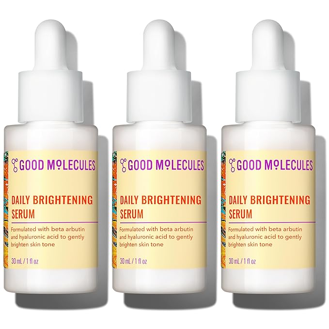 Good Molecules Daily Brightening Serum Pack 3 – 1 fl oz / 30 ml Each | Lightweight Brightening Serum with Beta Arbutin 3% & Hyaluronic Acid for Even-Looking Skin