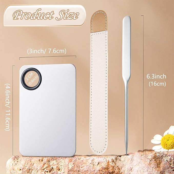 Banugo Korean Makeup Spatula, Picasso Makeup Spatula Korean, Foundation Spatula Korean, Professional Korean Spatula and Makeup Mixing Palette (Rectangle)