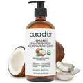 PURA D'OR ORGANIC Fractionated Coconut Oil MCT Oil (16.9 Oz GLASS BOTTLE) 100% Pure & Natural