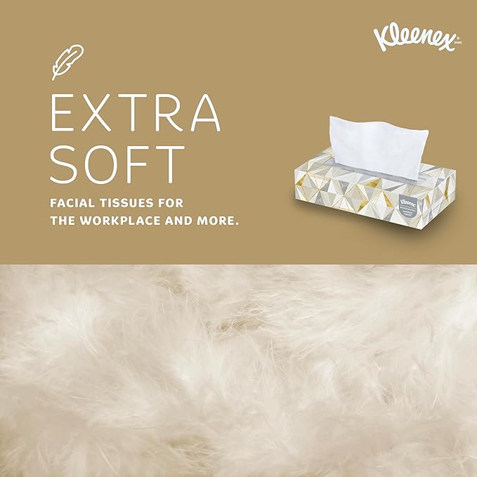 Kleenex® Professional Facial Tissue, Bulk (21606), 2-Ply, White, Flat Facial Tissue Boxes for Business (125 Tissues/Box, 48 Boxes/Case, 6,000 Tissues/Case)