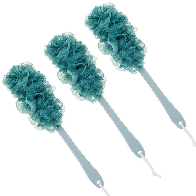 Arswin Back Scrubber for Shower, Loofah Long Handle Bath Body Brush, Soft Nylon Mesh Sponge On a Stick for Shower Men Women Kids Elderly, Exfoliating Scrub Cleaning Luffa for All Kinds of Skin(Pink)