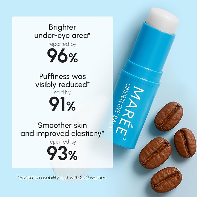 MAREE Under Eye Balm Stick Hydrating – Retinol Caffeine Under Eye Brightener Stick for Older Women – Collagen Undereye Cream for Dark Circles & Wrinkles – 0.28 Ounce, Blue