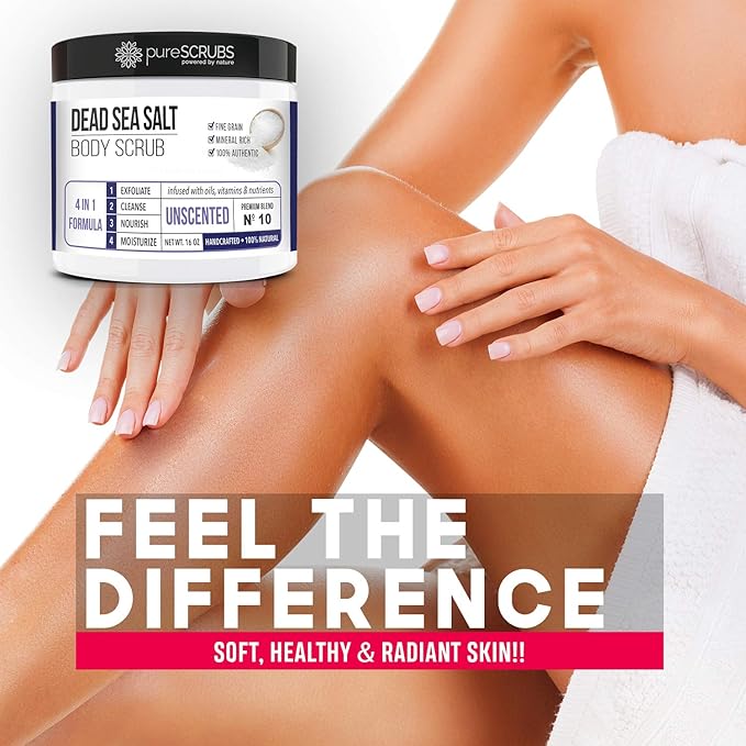 pureSCRUBS Unscented Exfoliating Body Scrub For Sensitive Skin, Large 16oz