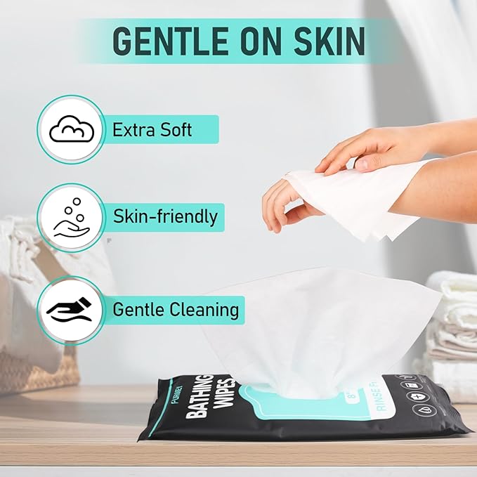 XL Ultra Thick Body Wipes for Adults - 240 Count Extra Large Disposable Cloth Wet Cleansing No Rinse Bathing Washcloths, Waterless Shower，Bath Wipe for Women, Men & Elderly