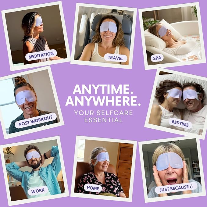 LumiDew Steam Eye Mask, Self Heating Heated Eye Mask for Sleep, Warm Compress for Eyes, Moist Heat for Dry Eye Relief, Stye Eye Treatment, Spa, Travel Essentials, Unscented 16 Pack