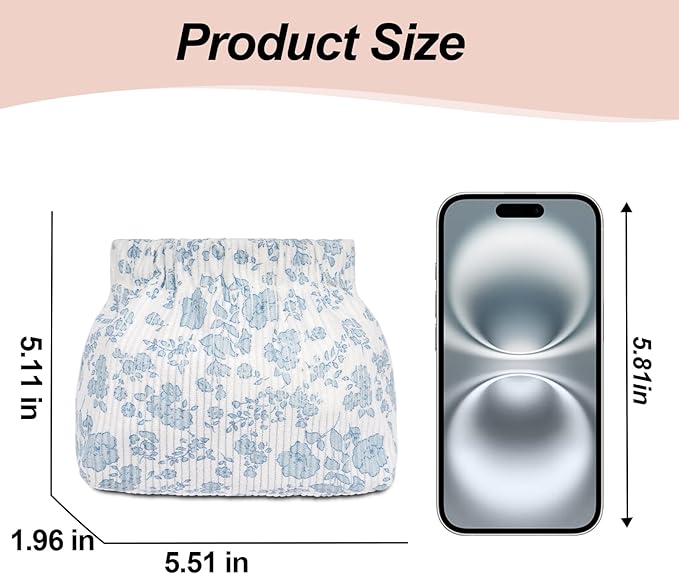 honitty Mini Makeup Pouch,Corduroy Elastic Wallet Storage for Women,Cute Small Lipstick Bag for Purse