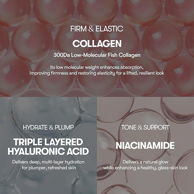 VT COSMETICS CICA Collagen Daily Mask, 30 Sheet Masks with 300Da Low Molecular Collagen, CICA, Hyaluronic Acid & Niacinamide, Hydrating Firming Face Mask for Plump Skin, Korean Skincare
