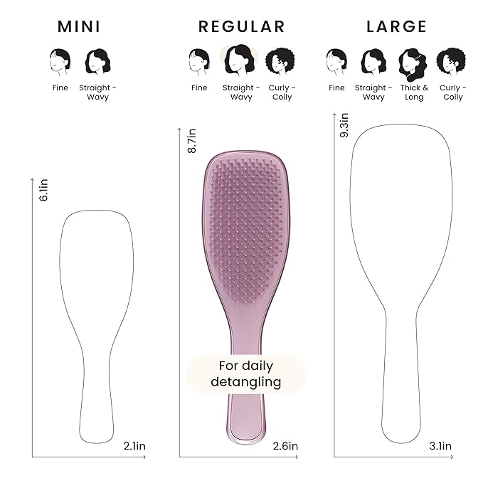 Tangle Teezer Chrome Ultimate Detangler Brush, Straight to Curly, Mauve