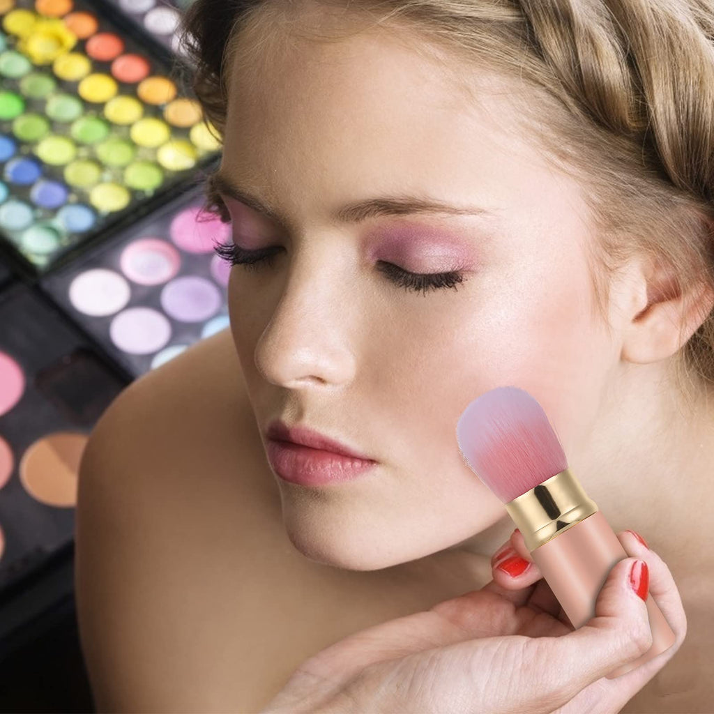 Retractable Kabuki Makeup Brush, Travel Face Blush Brush