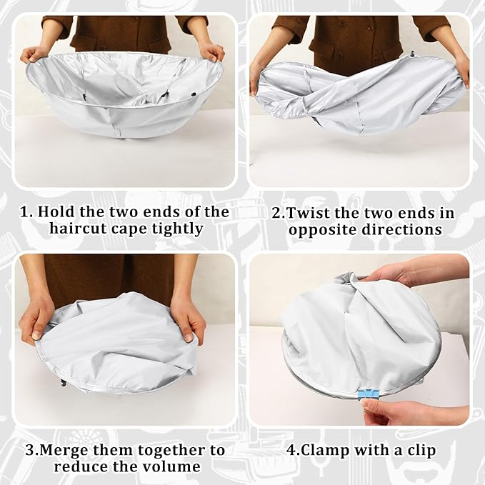 FEBSNOW Hair Cutting Cloak Cape Foldable Haircut Umbrella Cape for Adults