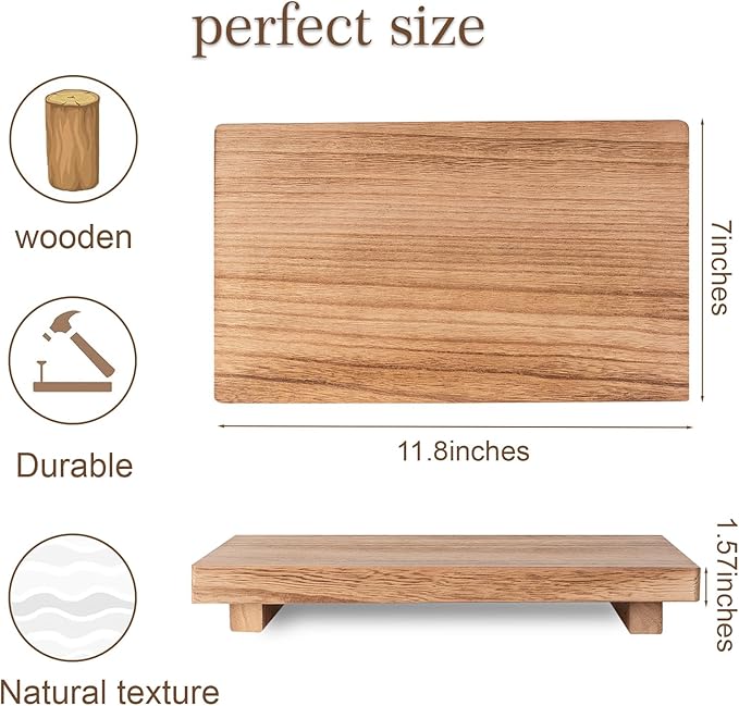 Wood Bathroom Tray Farmhouse Decor Kitchen Soap Holder, 11.8"x7" Brown