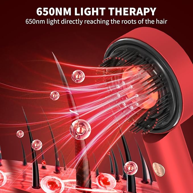 YOTONGONSI 3 in 1 Scalp Massager, Hair Oil Applicator, Electric Scalp Brush, IPX7 Waterproof Hair Comb, Cordless & Portable Scalp Massage Device for Hair Growth, Home & Travel, Red