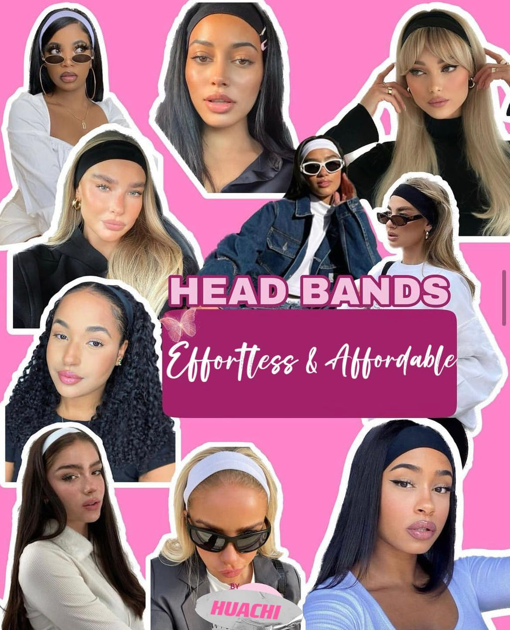 Huachi Polka Dot Headbands for Women Non Slip 16 Pack Elastic Sports Hair Bands for Women, Soft Cotton Cloth Headband for Workout Yoga Fashion Hair Accessories