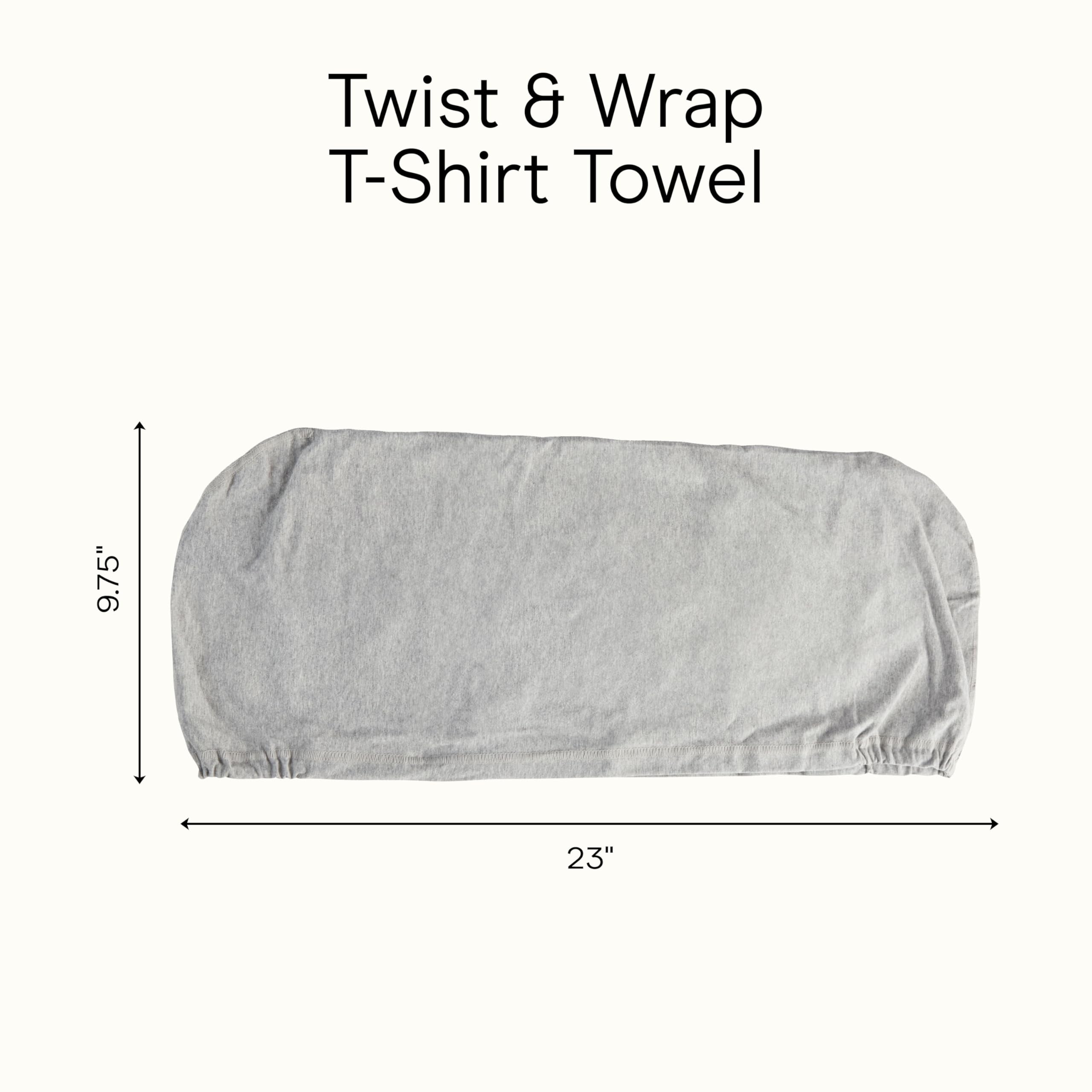 Conair Cotton Hair Towel Wrap & Twist for Women, Fast Drying Ultra-Absorbent Hair Plop for All Types and Lengths, Turban-Style Cotton Towel Helps Maintain Natural Curl Style, Gray