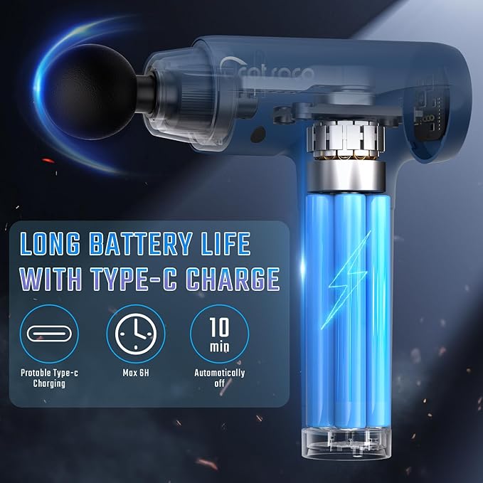 cotsoco Massage Gun Deep Tissue, Fathers Day Dad Gifts, Muscle Massage Gun with 9 Attachment Heads 20 Speeds & Silent Brushless Motor for Pain Relief, Handheld Percussion Back Massager Gun