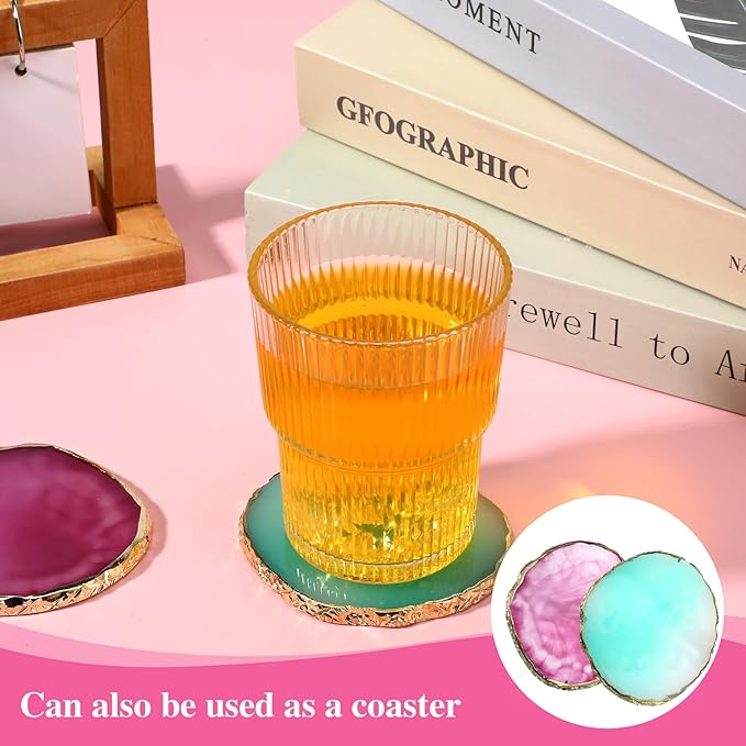 MBAIYO 2PCS Nail Art Palette, Resin Nail Plates Makeup Mixing Palettes Gilded Edge Polish Palette Mixed Color Painting Irregularity Palettes Display Board for DIY Manicure Art Design Foundation Makeup