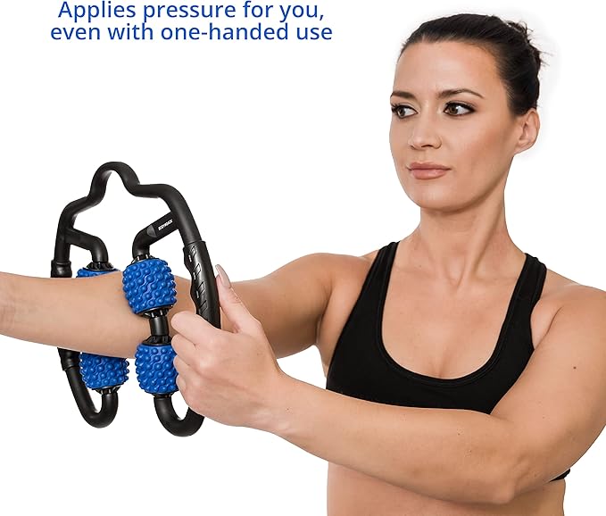 Body Back FSA Eligible Trigger Point Pressure Roller Massager for Forearm, Elbow, Hand, Arm, and Leg. Deep Tissue Handheld Self Massager for Tennis Elbow, Golfers, Athletes Myofascial Release